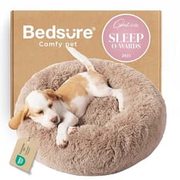Bedsure Calming Donut Dog Bed (23" Small, Camel)